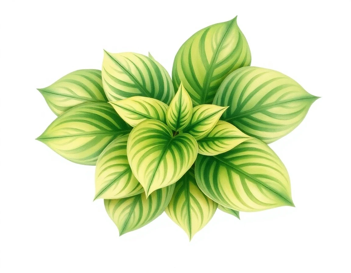 Watercolor illustration of Hosta 'Baby Kim'