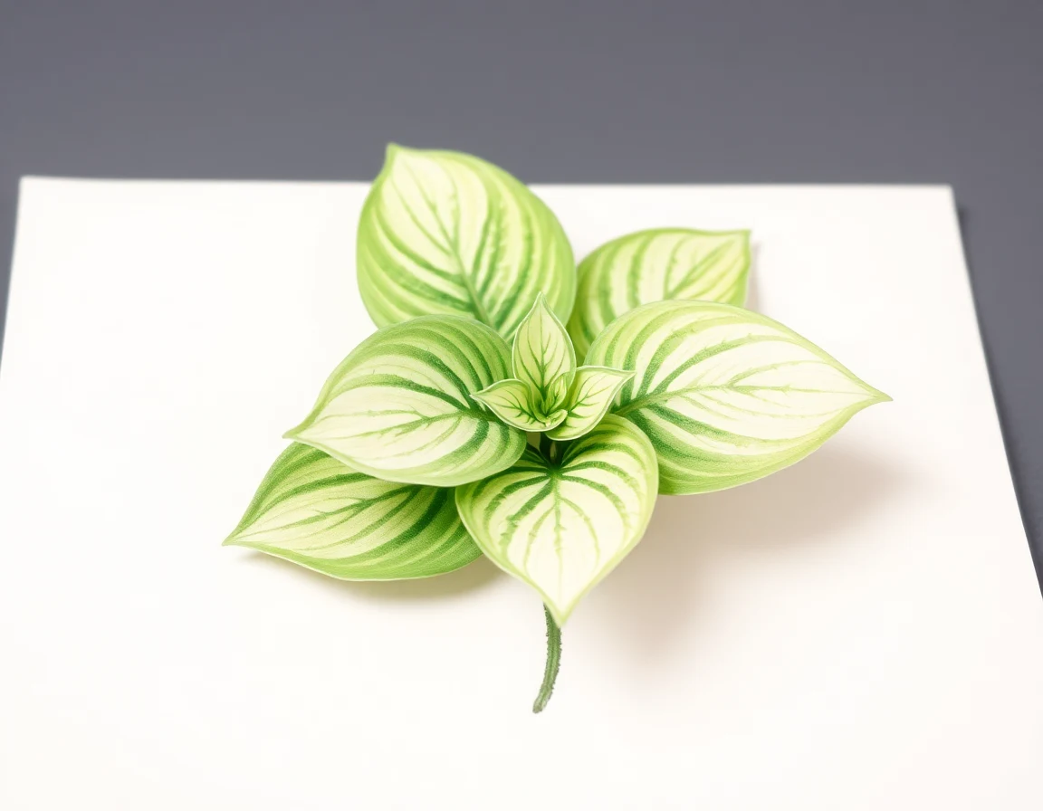 Watercolor illustration of Hosta 'Baby Toes'