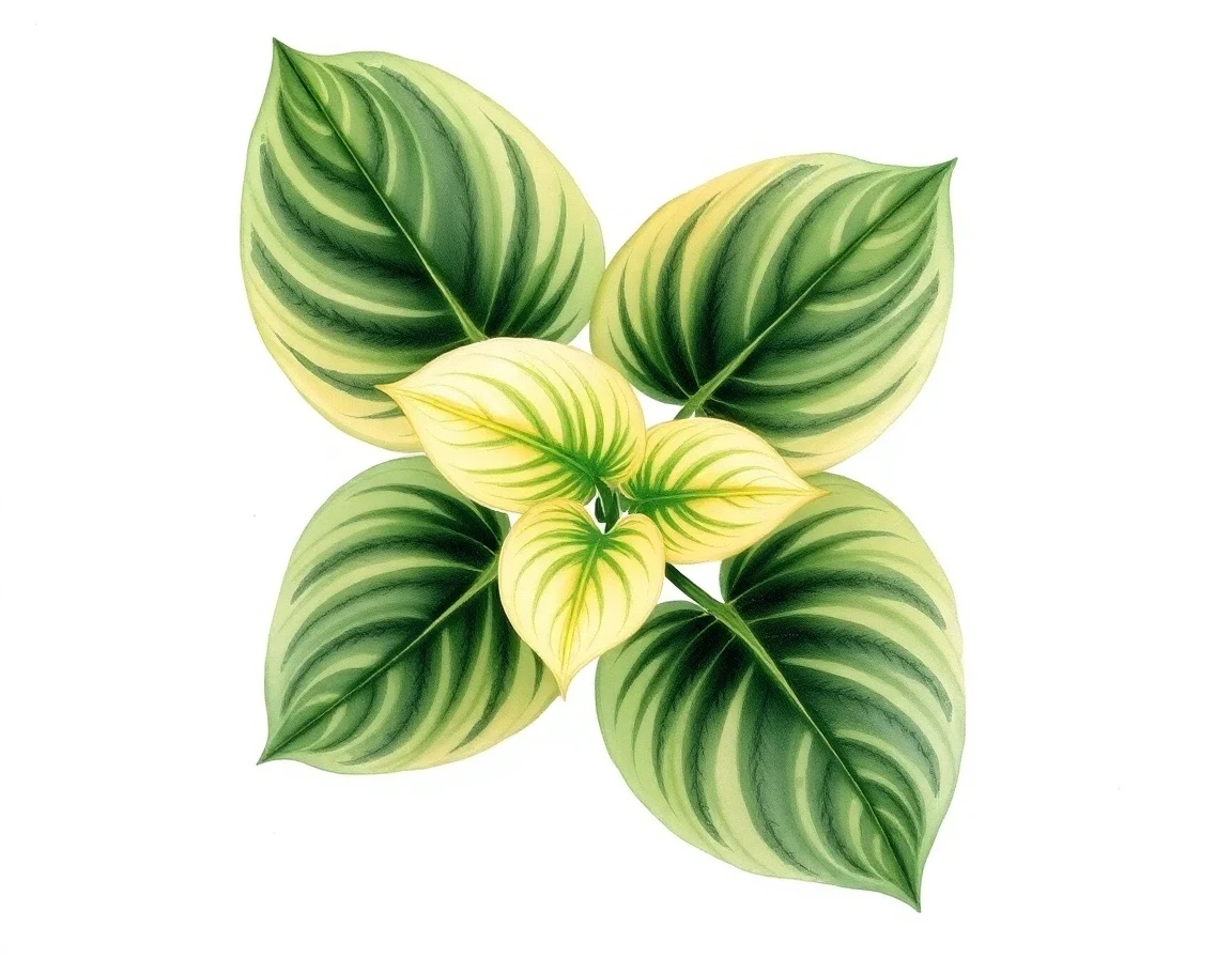 Watercolor illustration of Hosta 'Bacchanal'