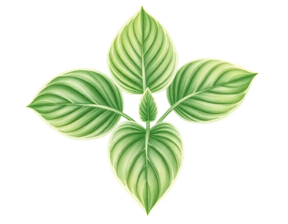 Watercolor illustration of Hosta 'Bachelor Party'