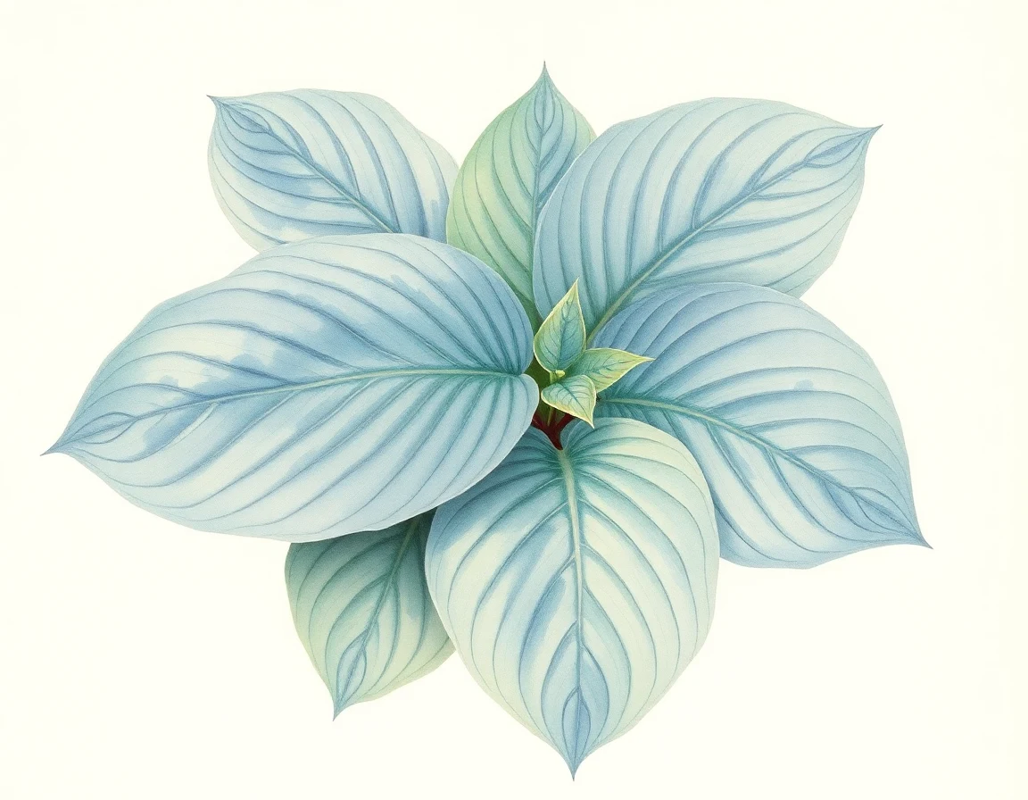 Watercolor illustration of Hosta 'Back Bay'