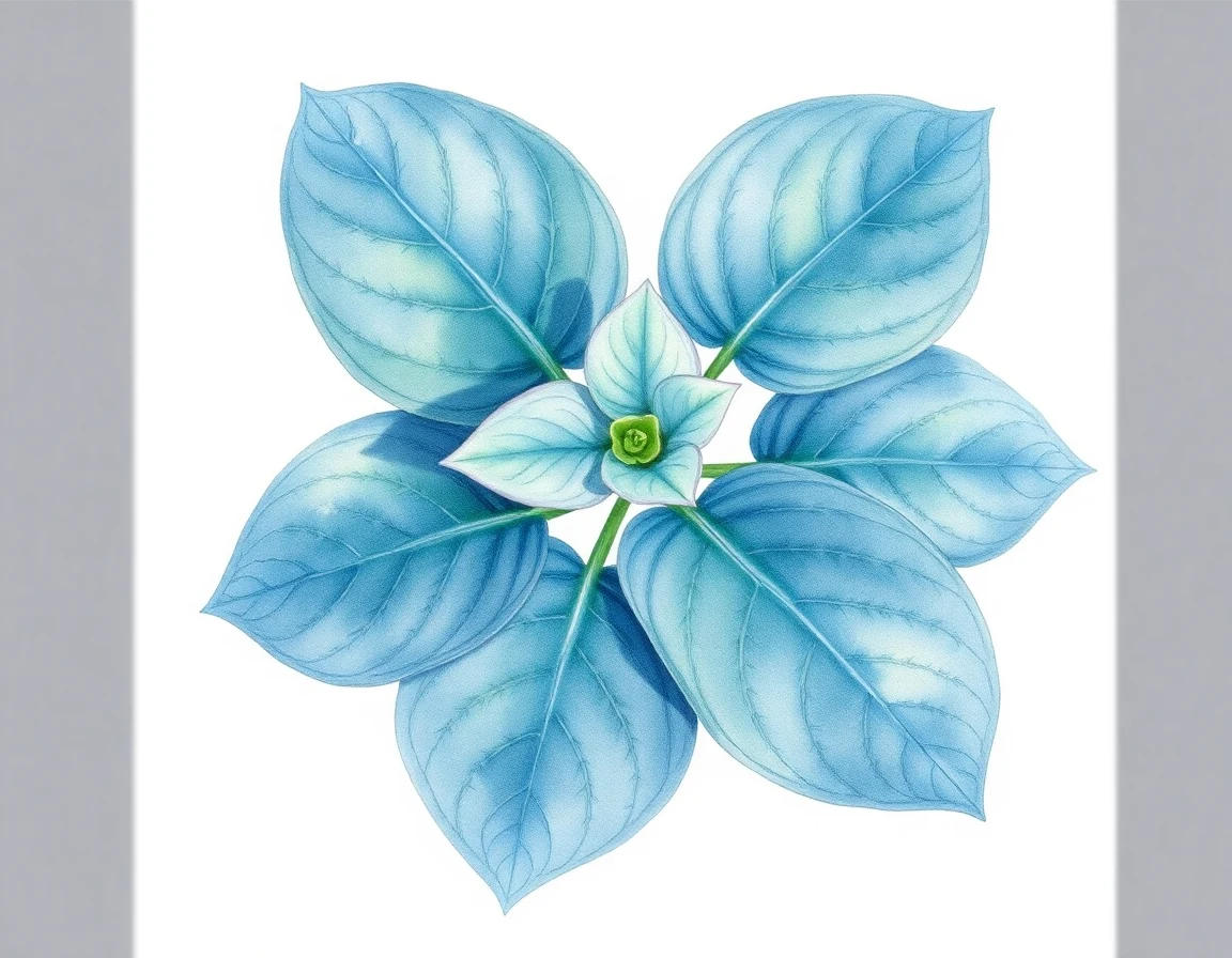 Watercolor illustration of Hosta 'Bacon and Eggs'