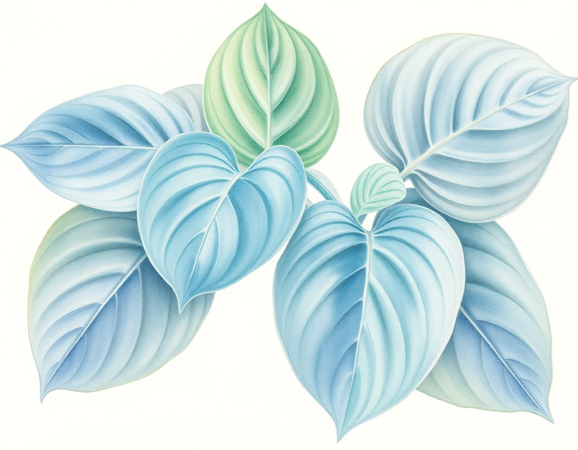 Watercolor illustration of Hosta 'Badge of Glory'