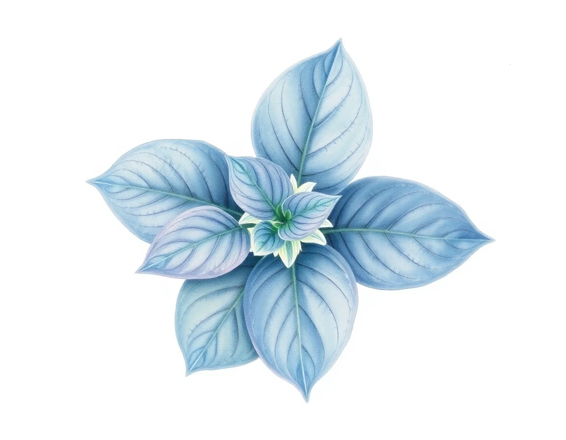 Watercolor illustration of Hosta 'Baja White'
