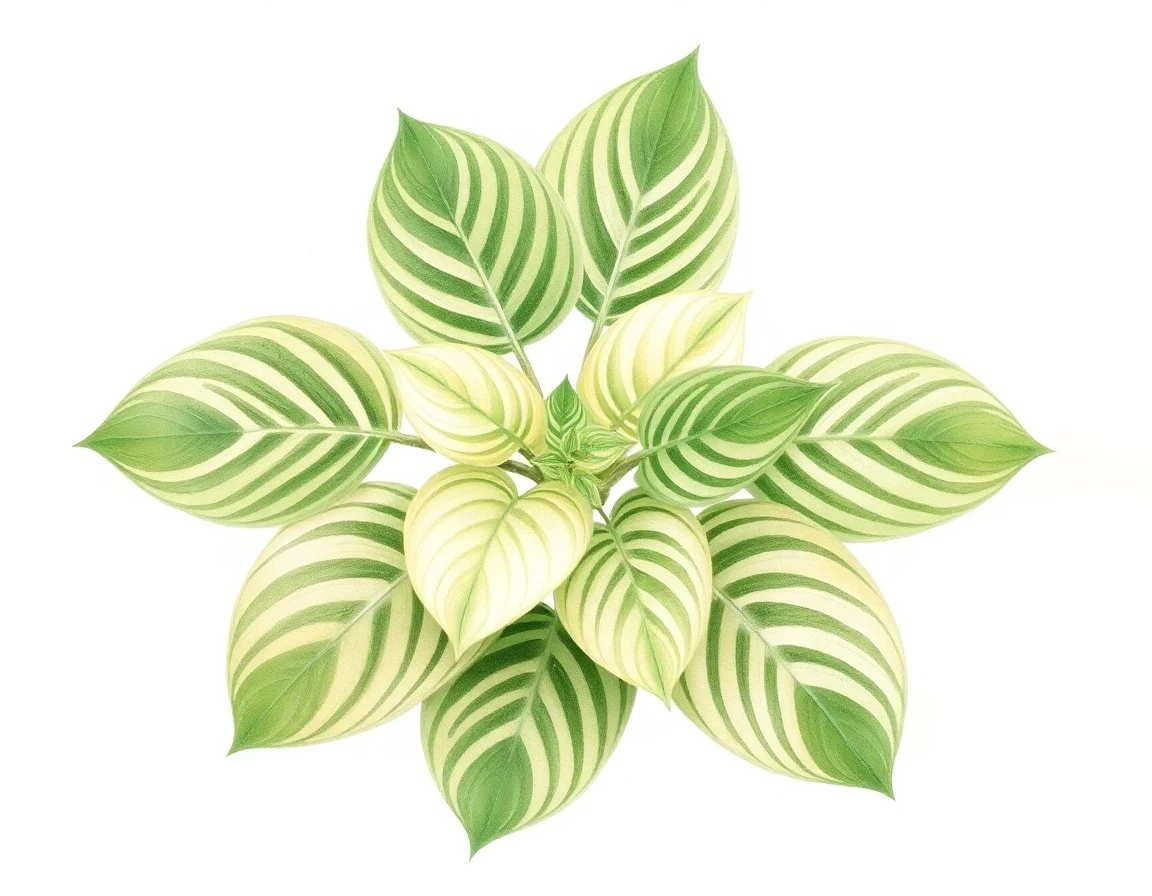 Watercolor illustration of Hosta 'Ballerina'