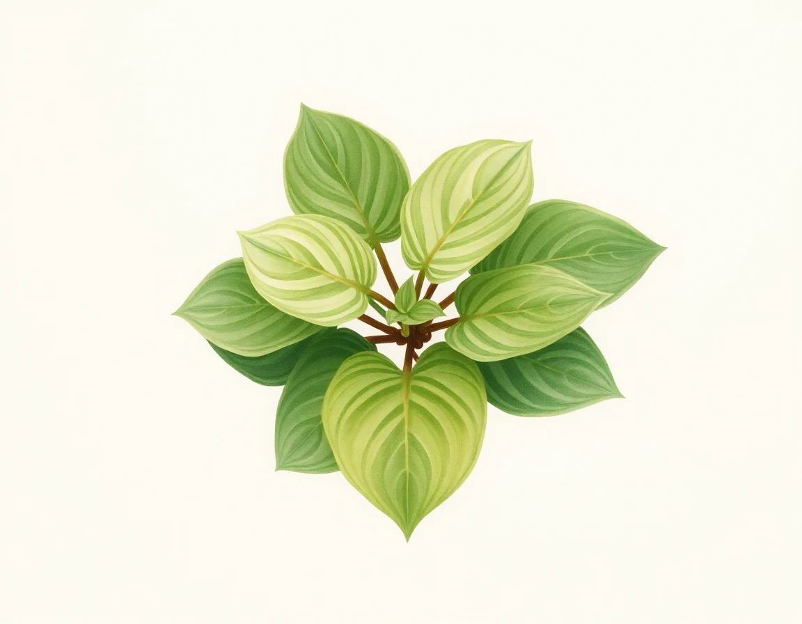 Watercolor illustration of Hosta 'Balloons'