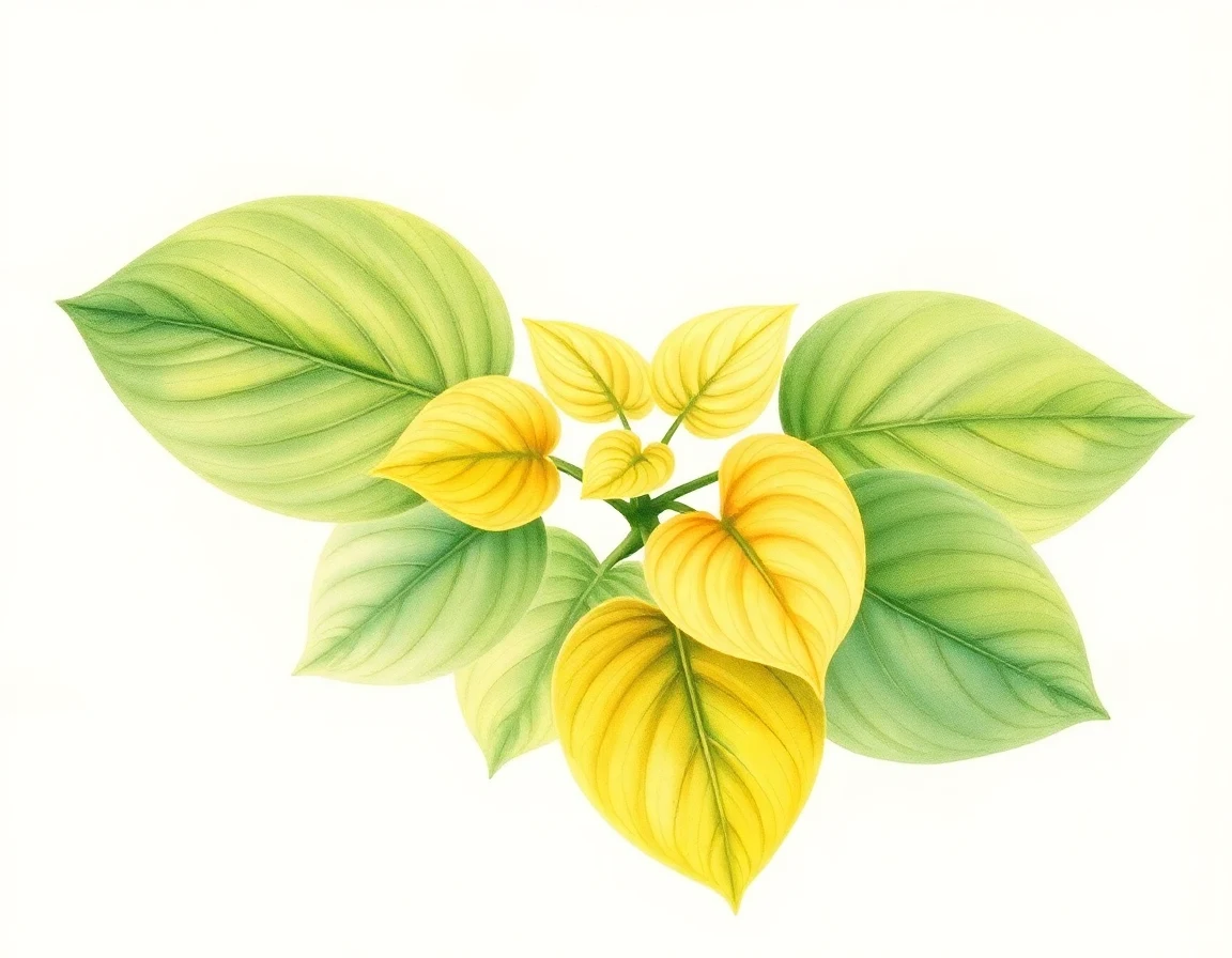 Watercolor illustration of Hosta 'Banana Kid'