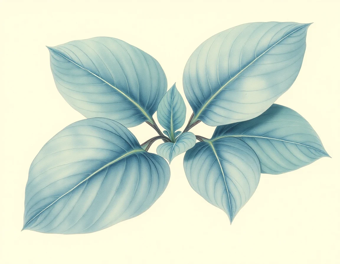 Watercolor illustration of Hosta 'Banana Pepper'