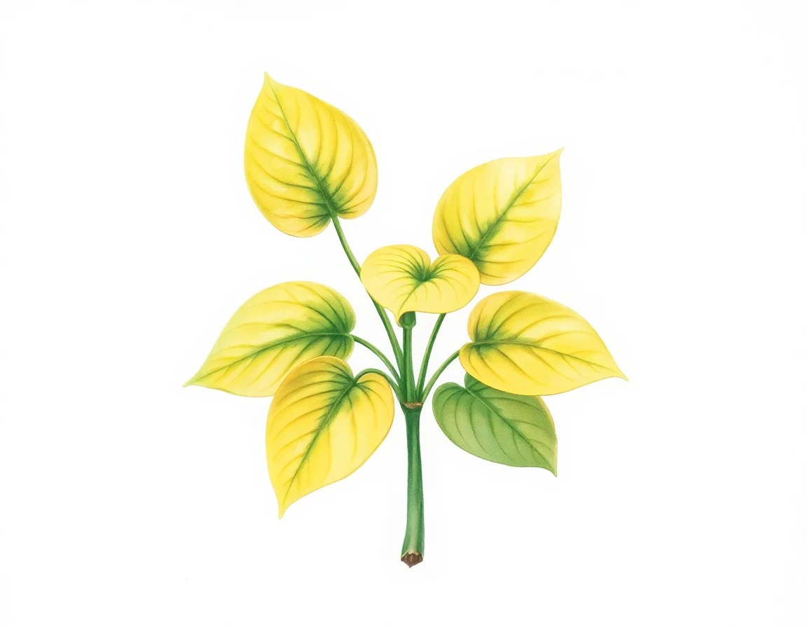 Watercolor illustration of Hosta 'Banana Puddin'