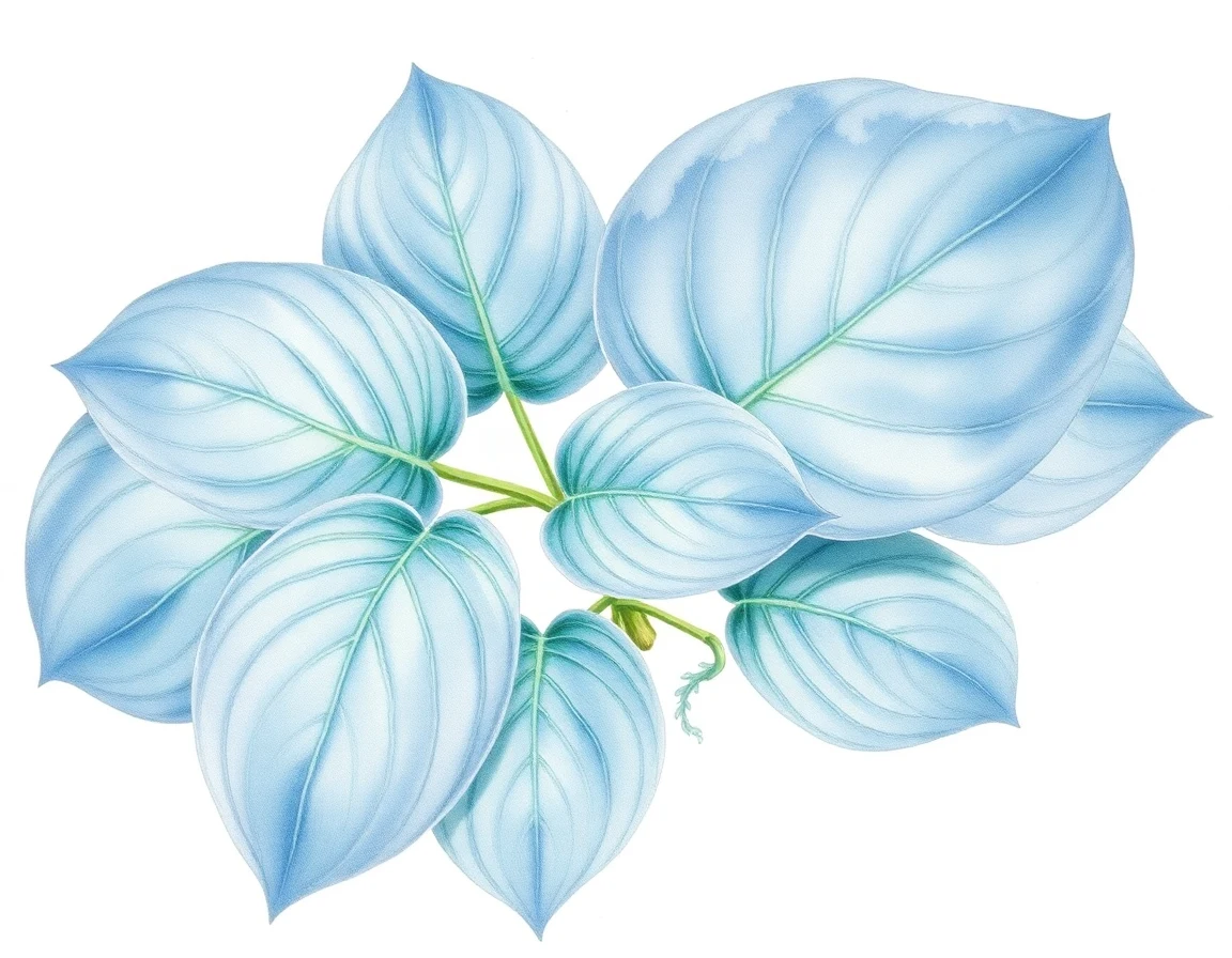 Watercolor illustration of Hosta 'Beckoning'