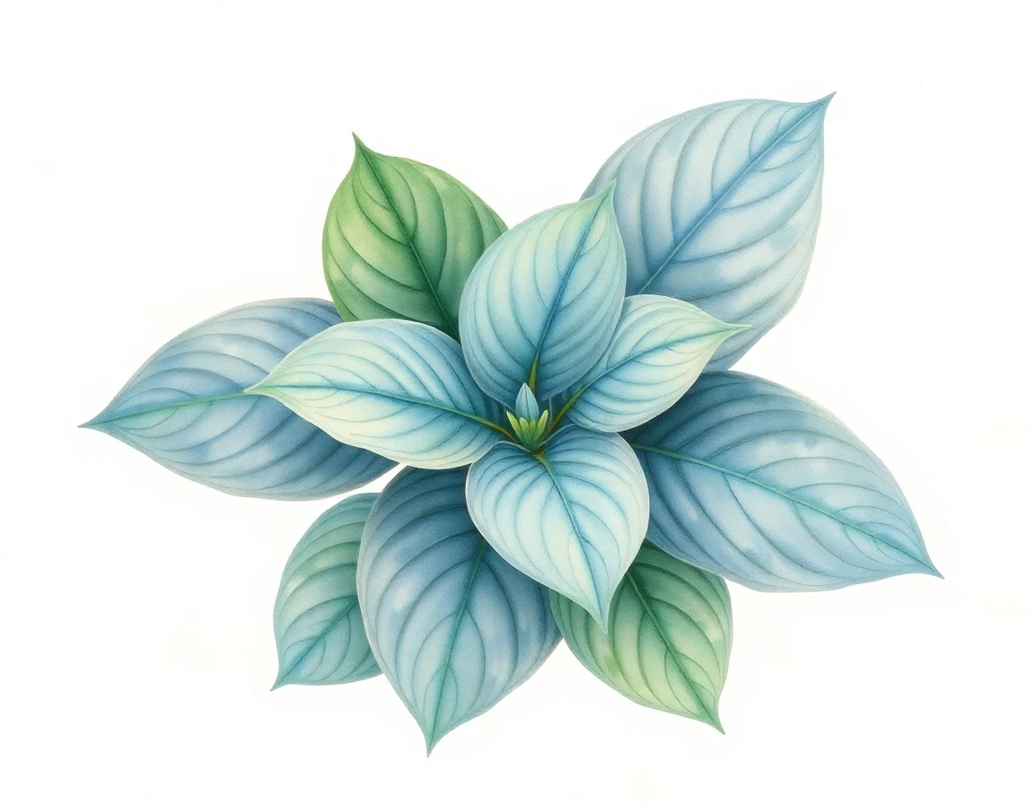 Watercolor illustration of Hosta 'Becky's Choice'
