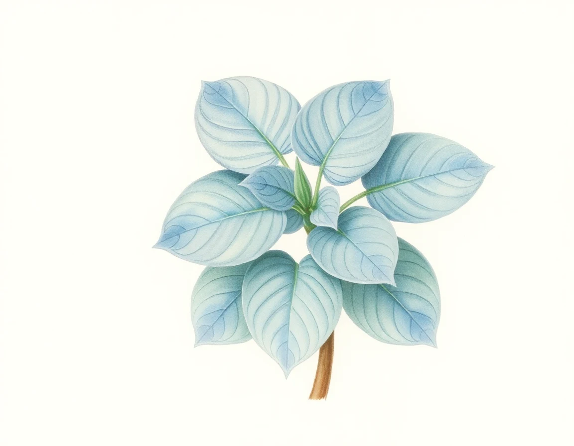Watercolor illustration of Hosta 'Bedazzled'