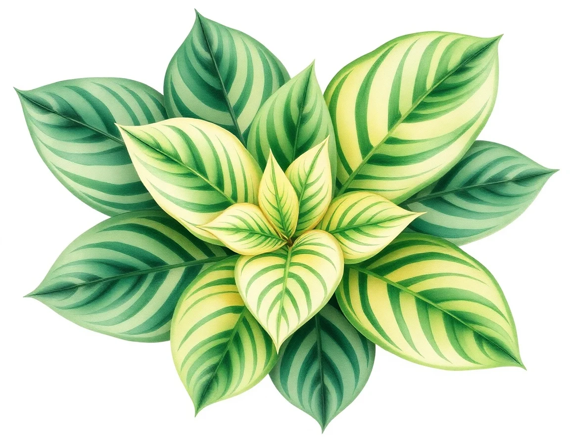 Watercolor illustration of Hosta 'Behemoth'