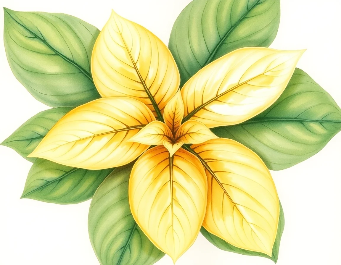Watercolor illustration of Hosta 'Belinda'