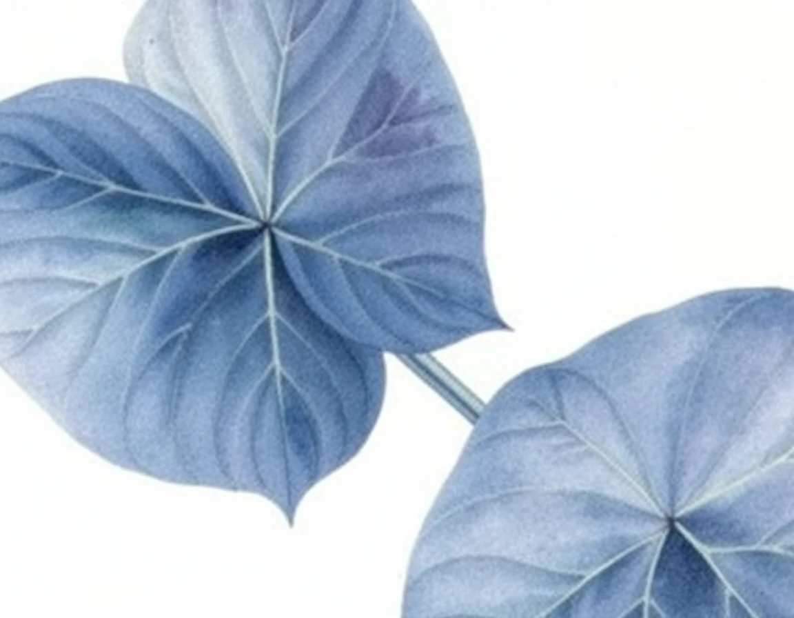 Watercolor illustration of Hosta 'Bell Bottom Blues'
