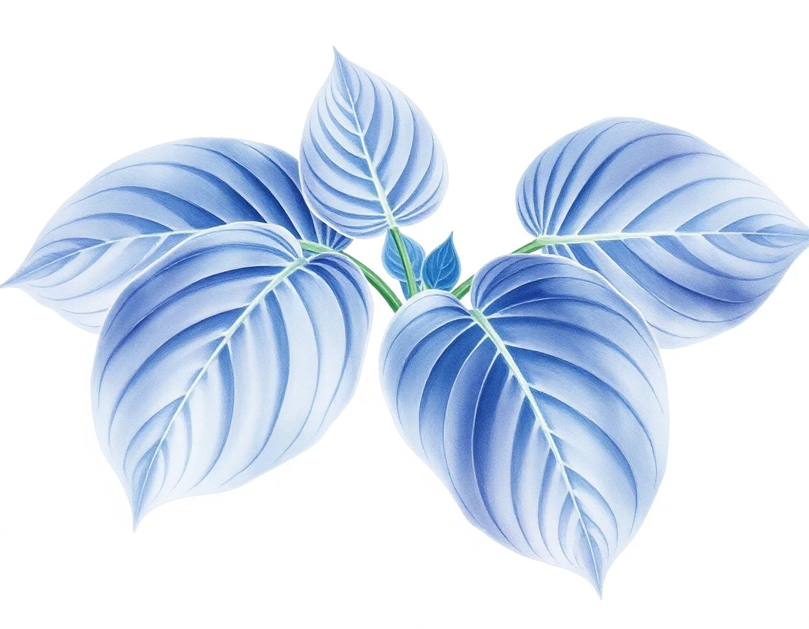 Watercolor illustration of Hosta 'Belle of the Ball'