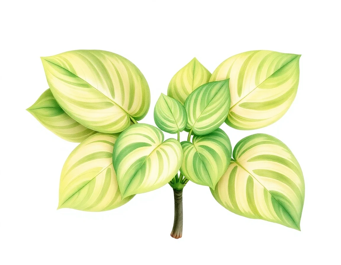 Watercolor illustration of Hosta 'Bells of Edinborough'
