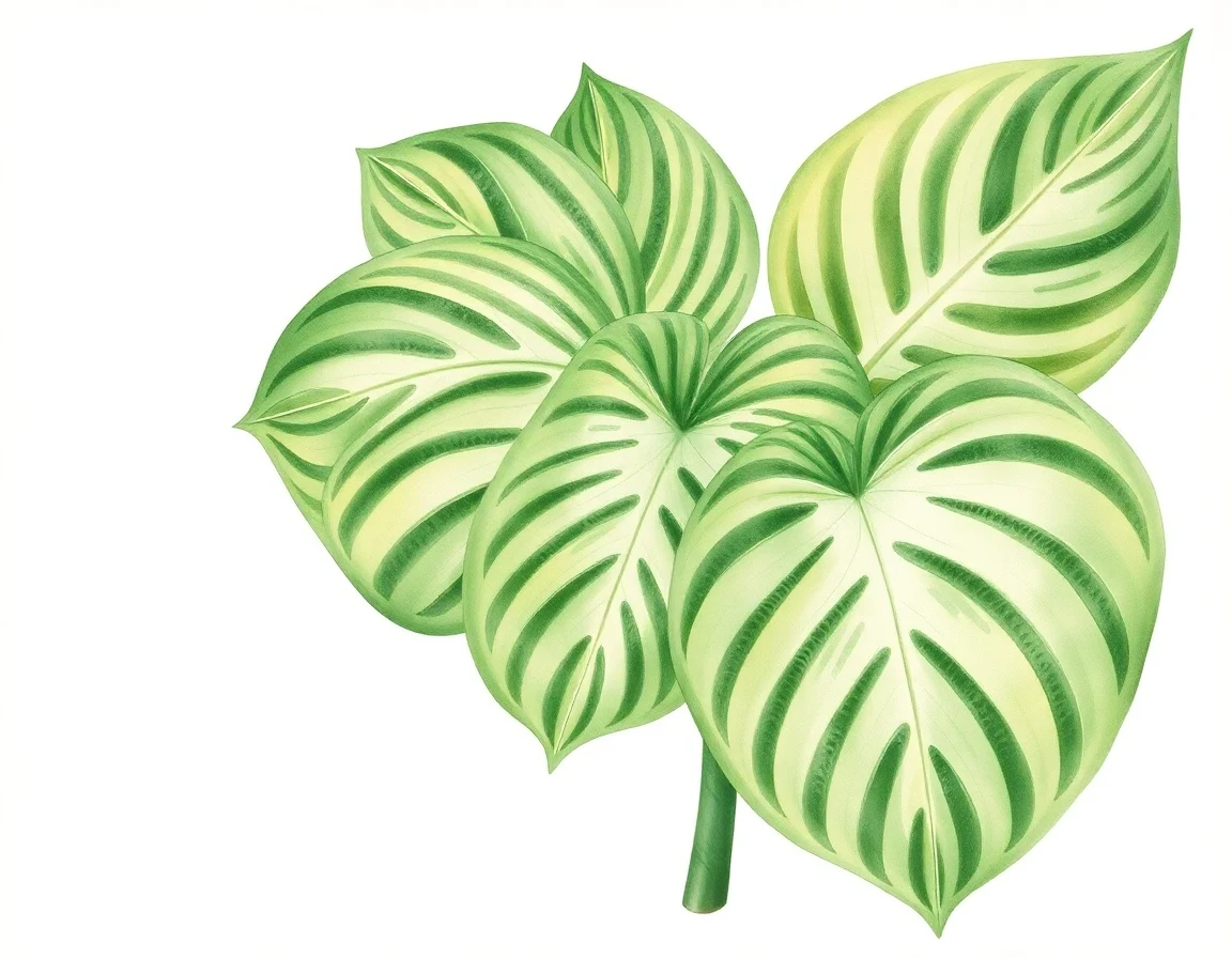 Watercolor illustration of Hosta 'Bellville Magic'