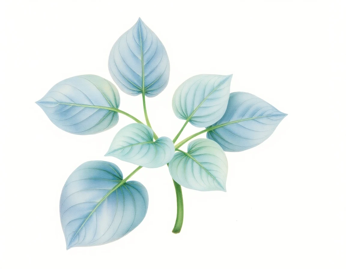 Watercolor illustration of Hosta 'Benedict's Jelly Bean'