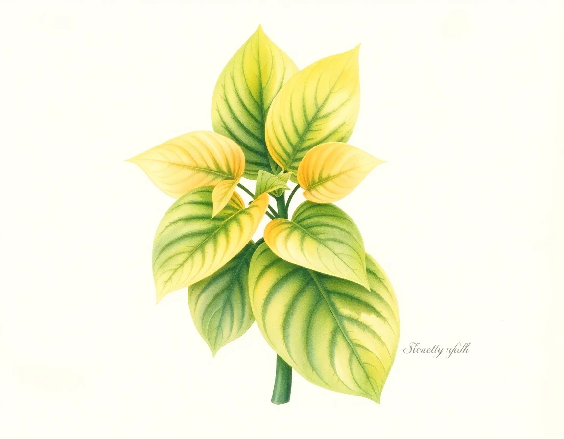 Watercolor illustration of Hosta 'Bengee'