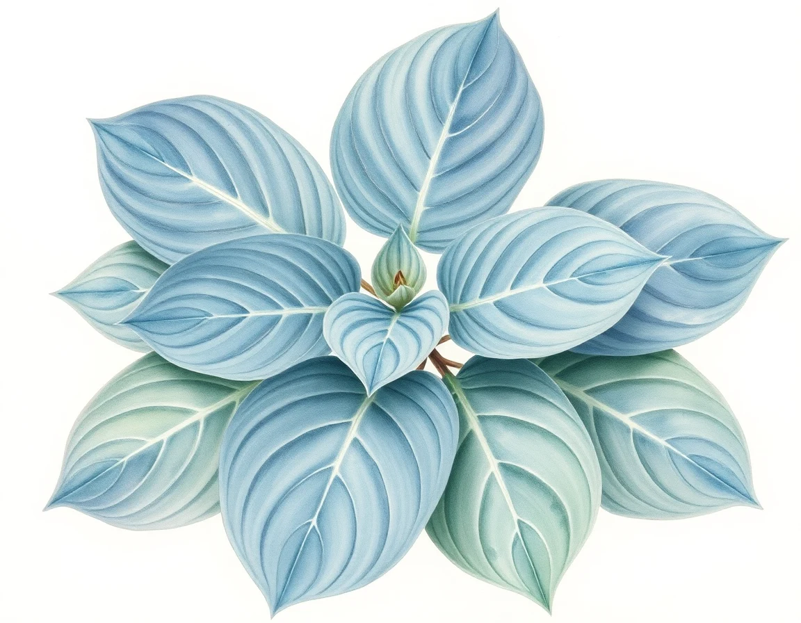 Watercolor illustration of Hosta 'Benji's Gold'