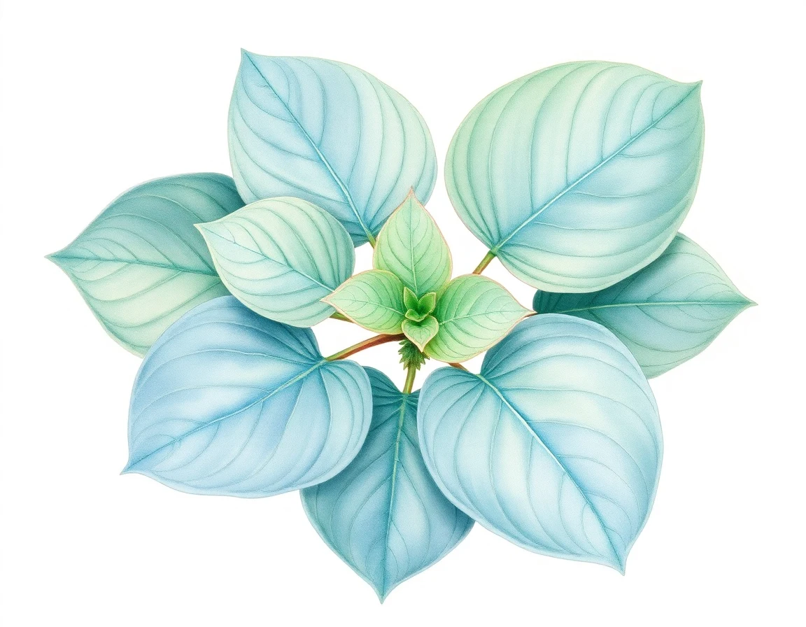 Watercolor illustration of Hosta 'Beryl Black'