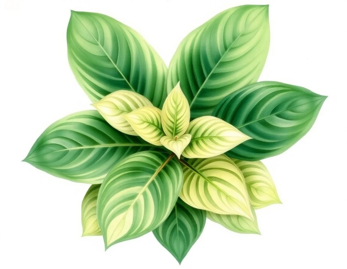 Watercolor illustration of Hosta 'Best Yet'