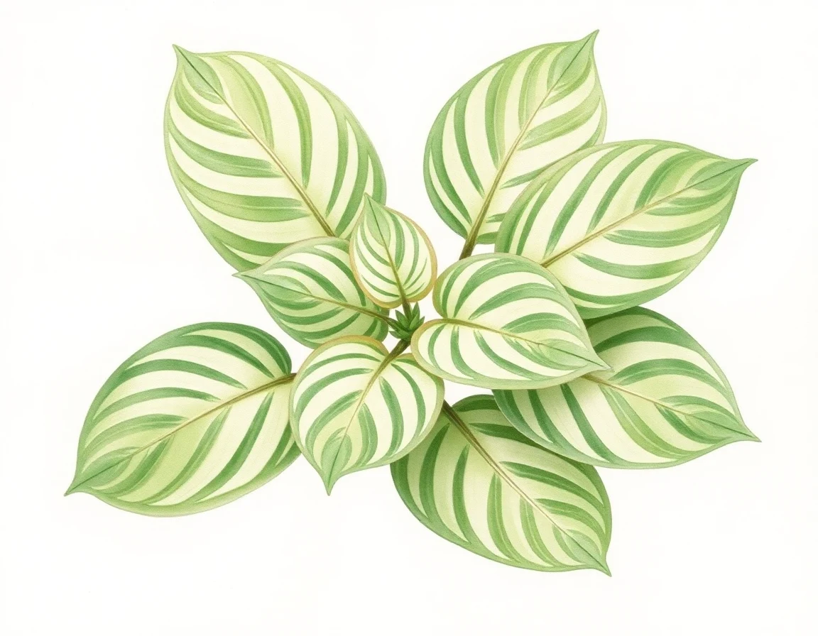 Watercolor illustration of Hosta 'Bestman'