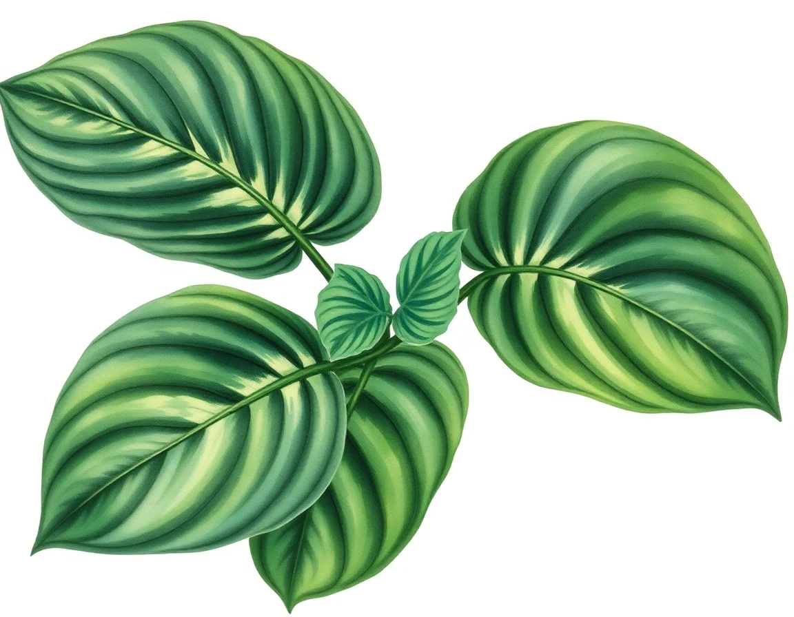 Watercolor illustration of Hosta 'Bethel Big Leaf'