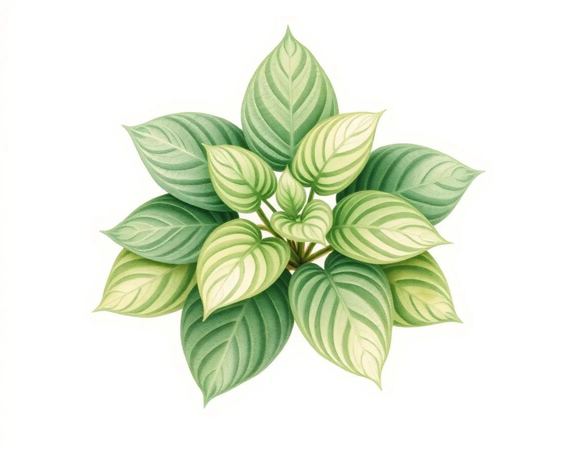 Watercolor illustration of Hosta 'Betsy King'