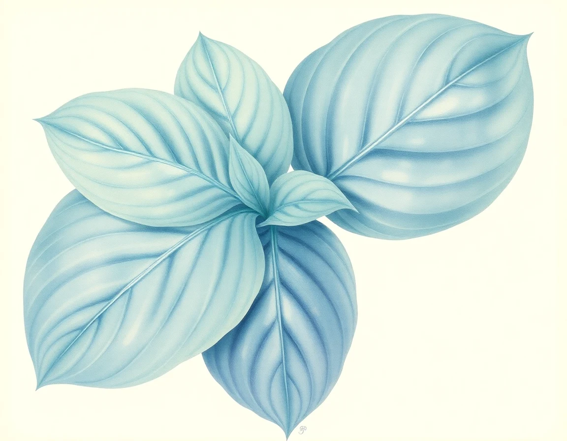 Watercolor illustration of Hosta 'Bette Comfry'