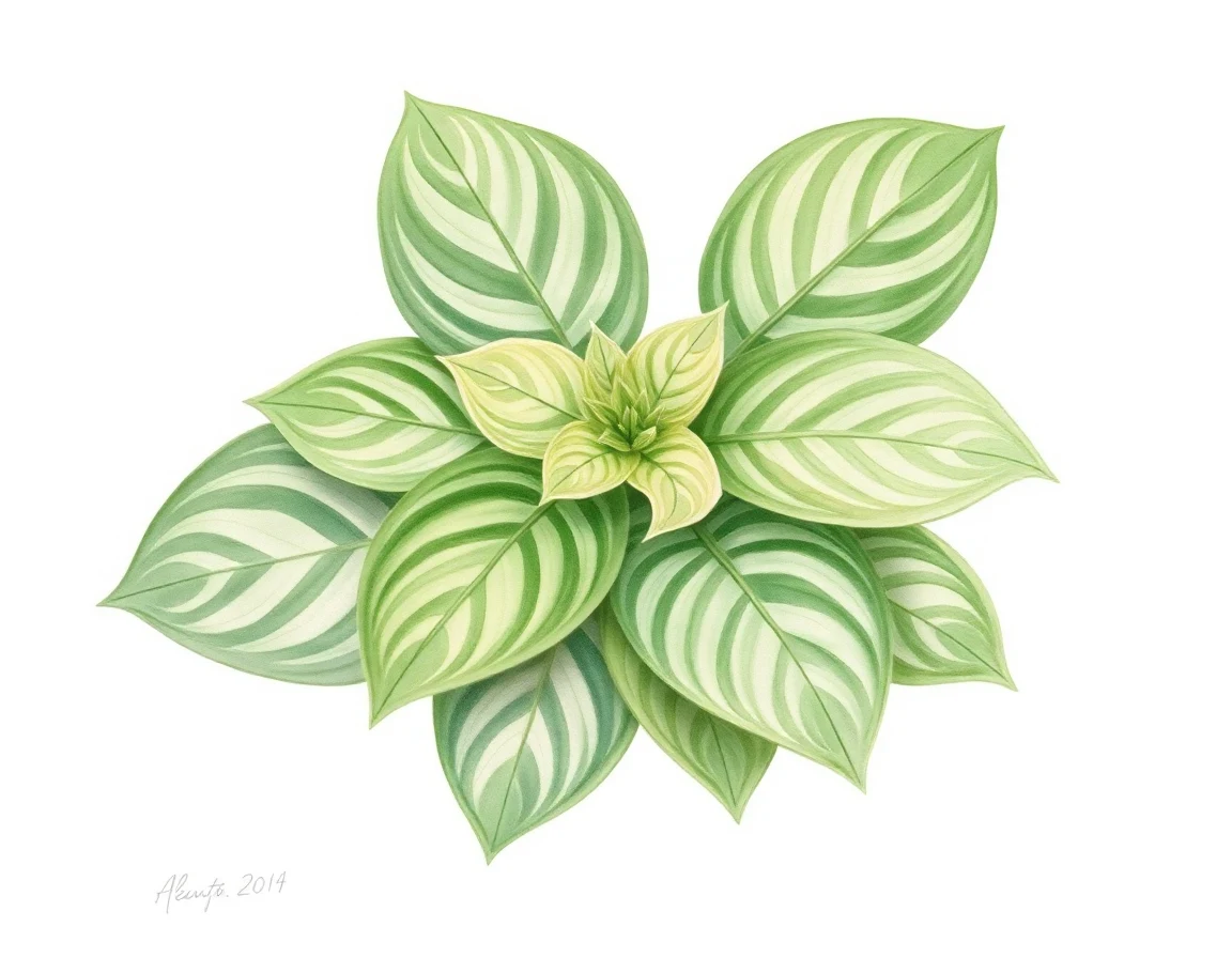 Watercolor illustration of Hosta 'Bette Davis Eyes'