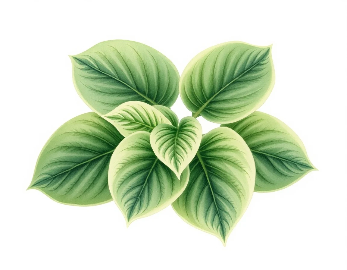 Watercolor illustration of Hosta 'Betty Darling'