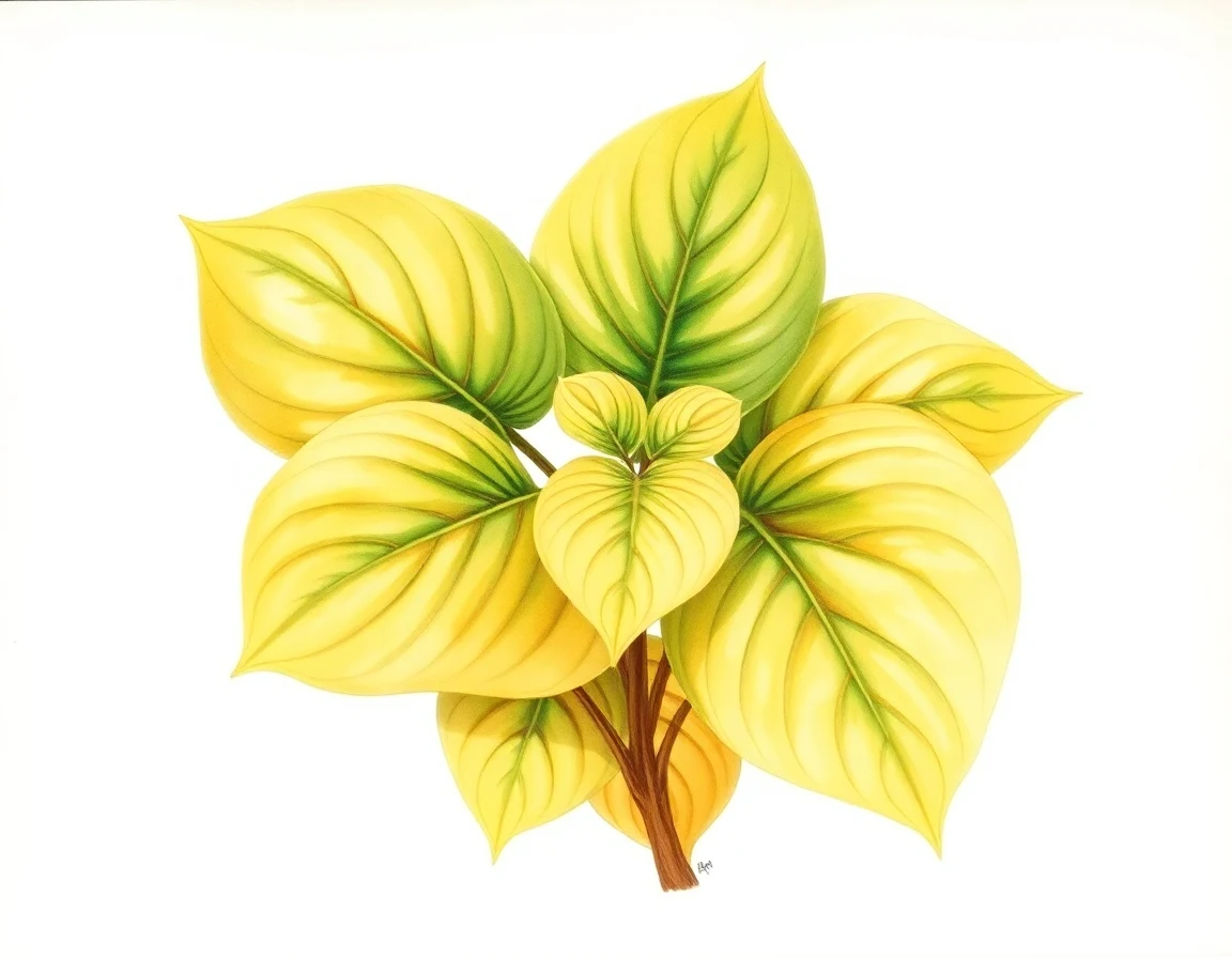 Watercolor illustration of Hosta 'Betty's Glory'
