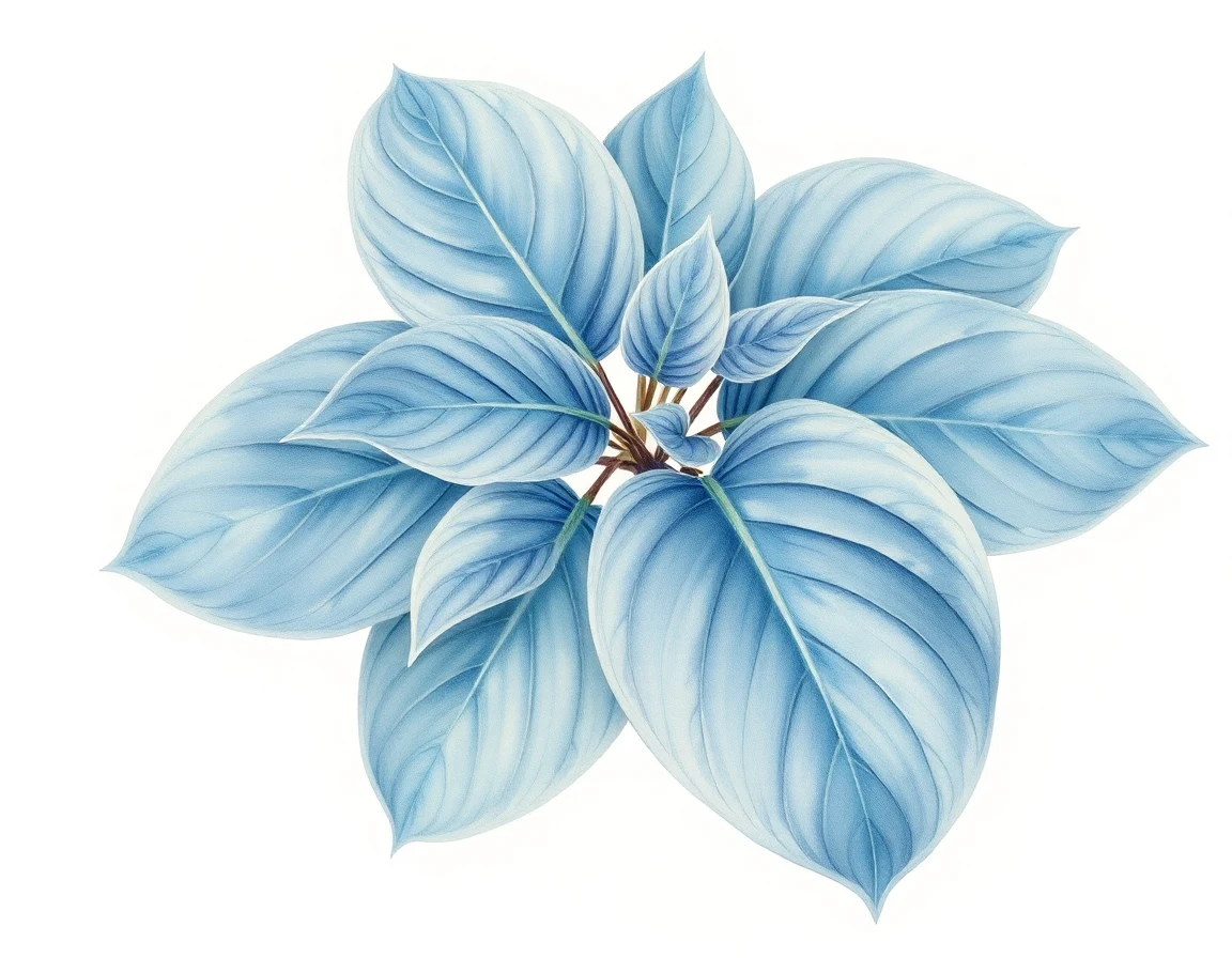 Watercolor illustration of Hosta 'Big B'
