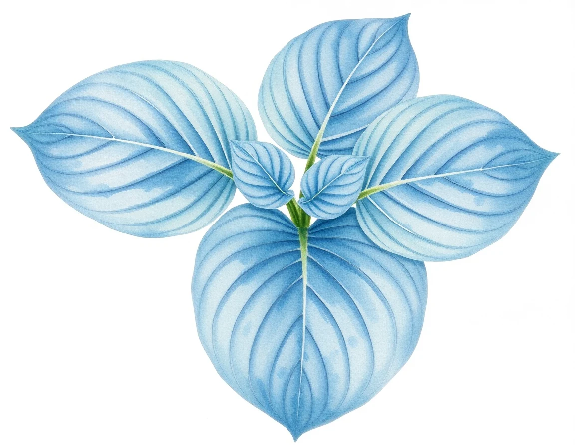 Watercolor illustration of Hosta 'Big Bad John'