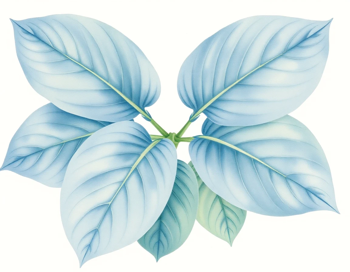 Watercolor illustration of Hosta 'Big Beauty'