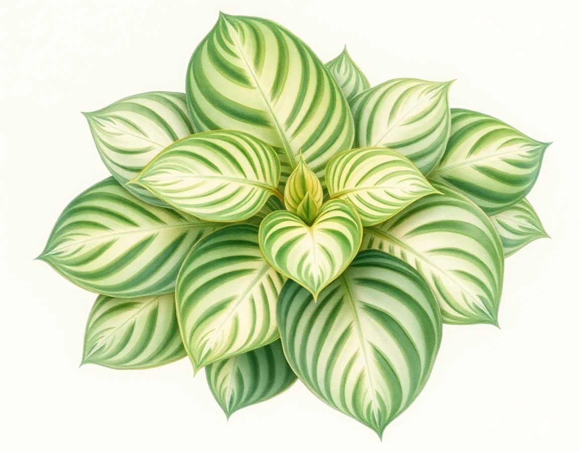 Watercolor illustration of Hosta 'Big Hearted'
