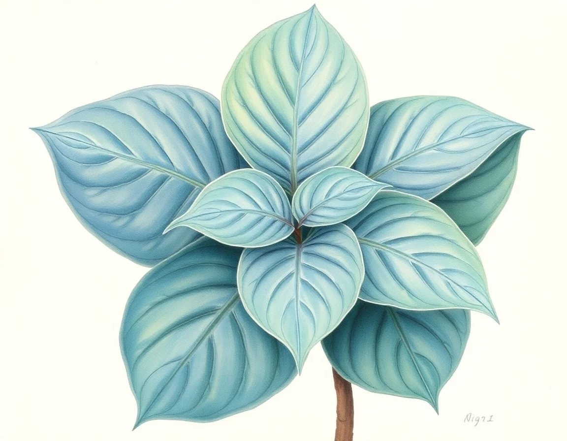 Watercolor illustration of Hosta 'Big John'