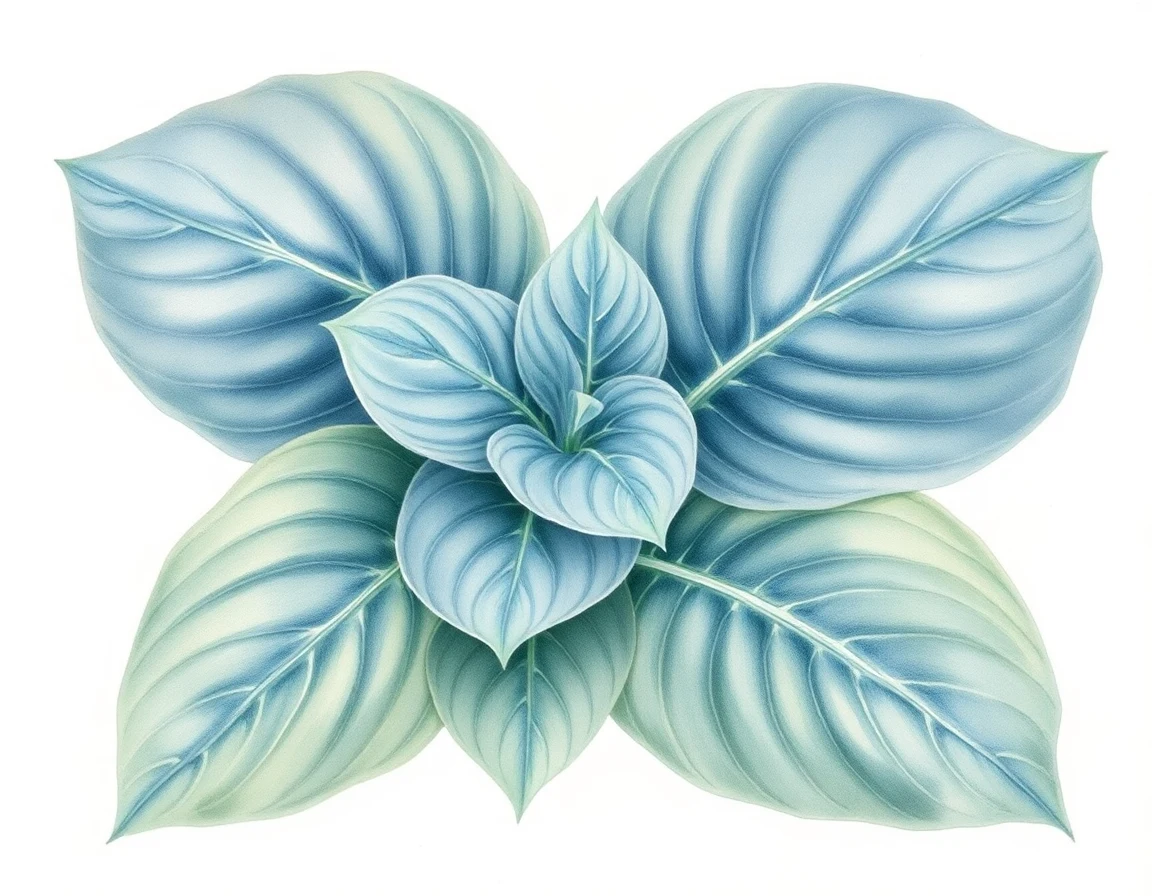 Watercolor illustration of Hosta 'Big Mamma's House'