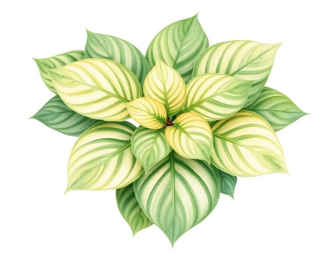 Watercolor illustration of Hosta 'Big Shot'