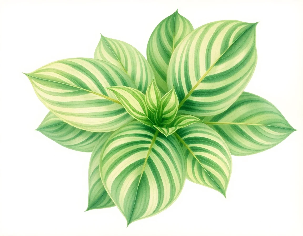 Watercolor illustration of Hosta 'Big Stuff'