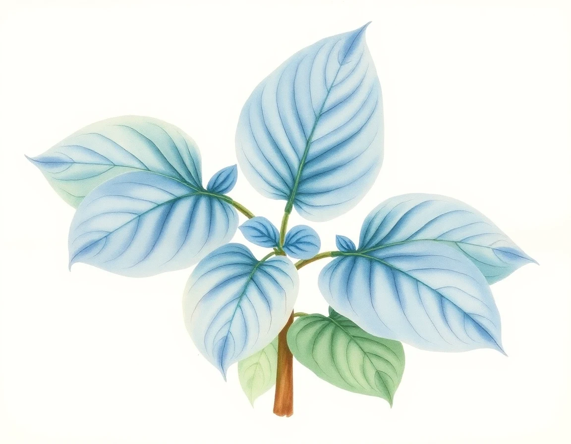 Watercolor illustration of Hosta 'Big Top'