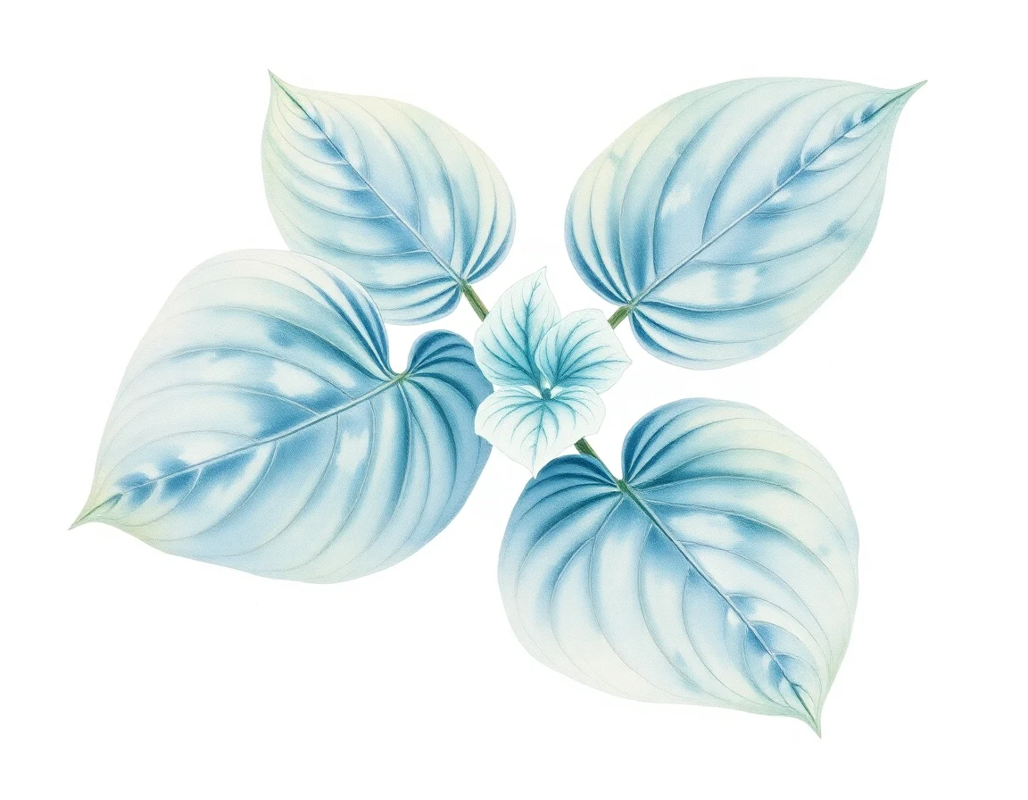Watercolor illustration of Hosta 'Big Zach'