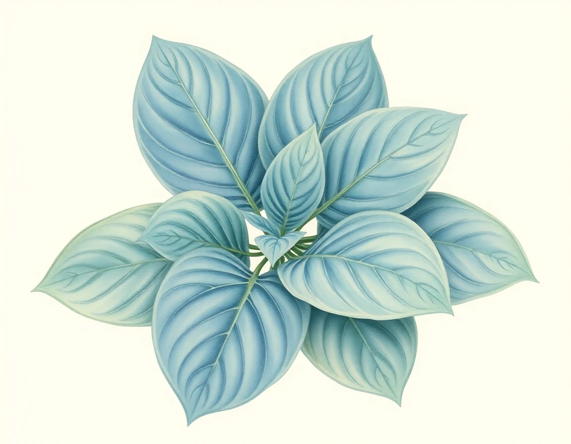 Watercolor illustration of Hosta 'Bigfoot'