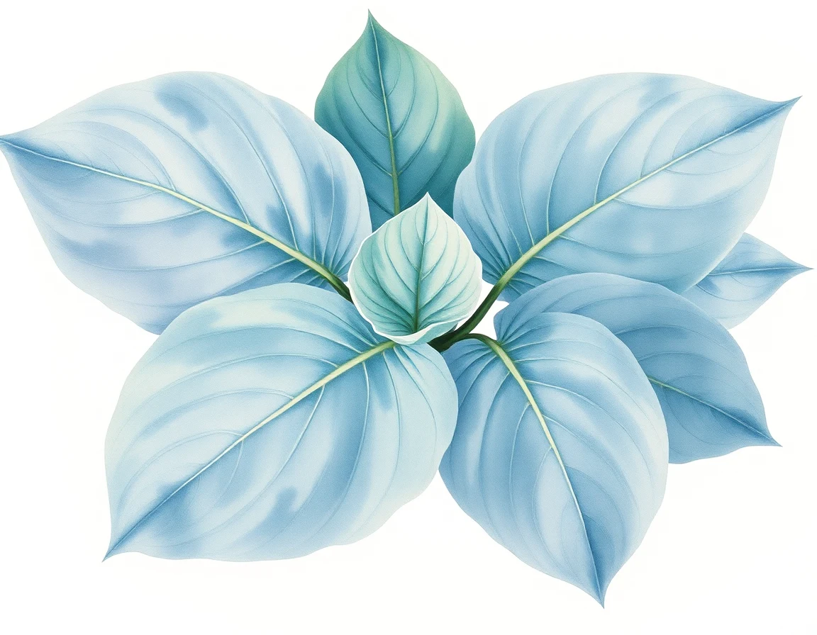 Watercolor illustration of Hosta 'Biggie'