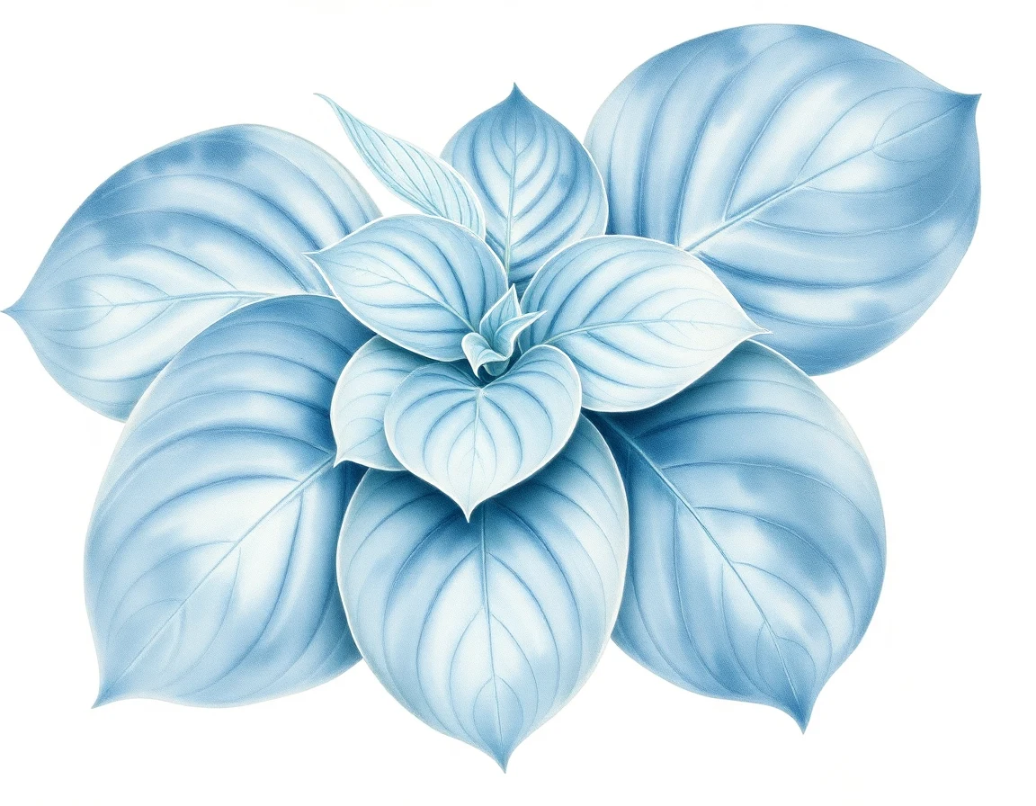 Watercolor illustration of Hosta 'Bill Meyer'