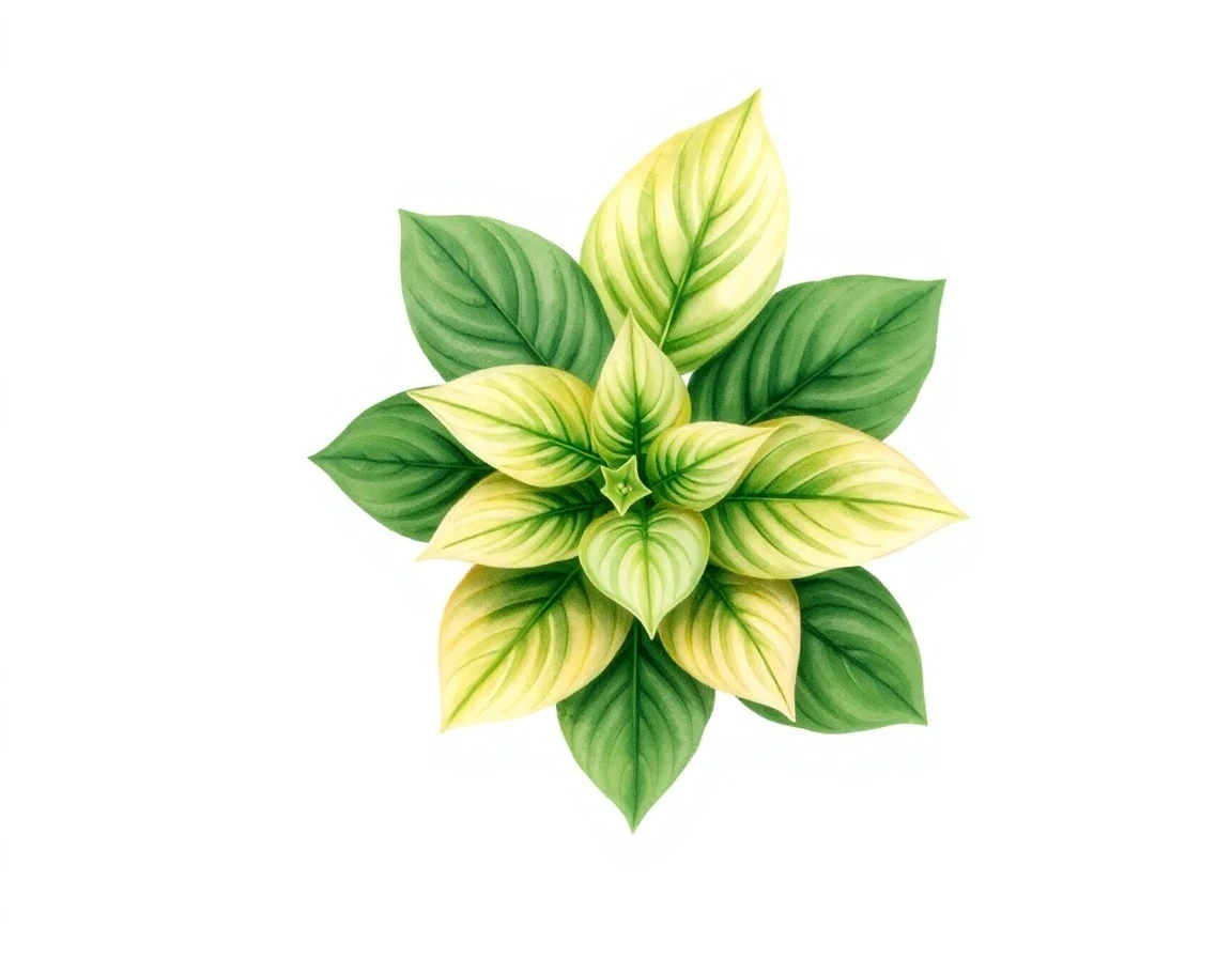 Watercolor illustration of Hosta 'Bill Modrak'