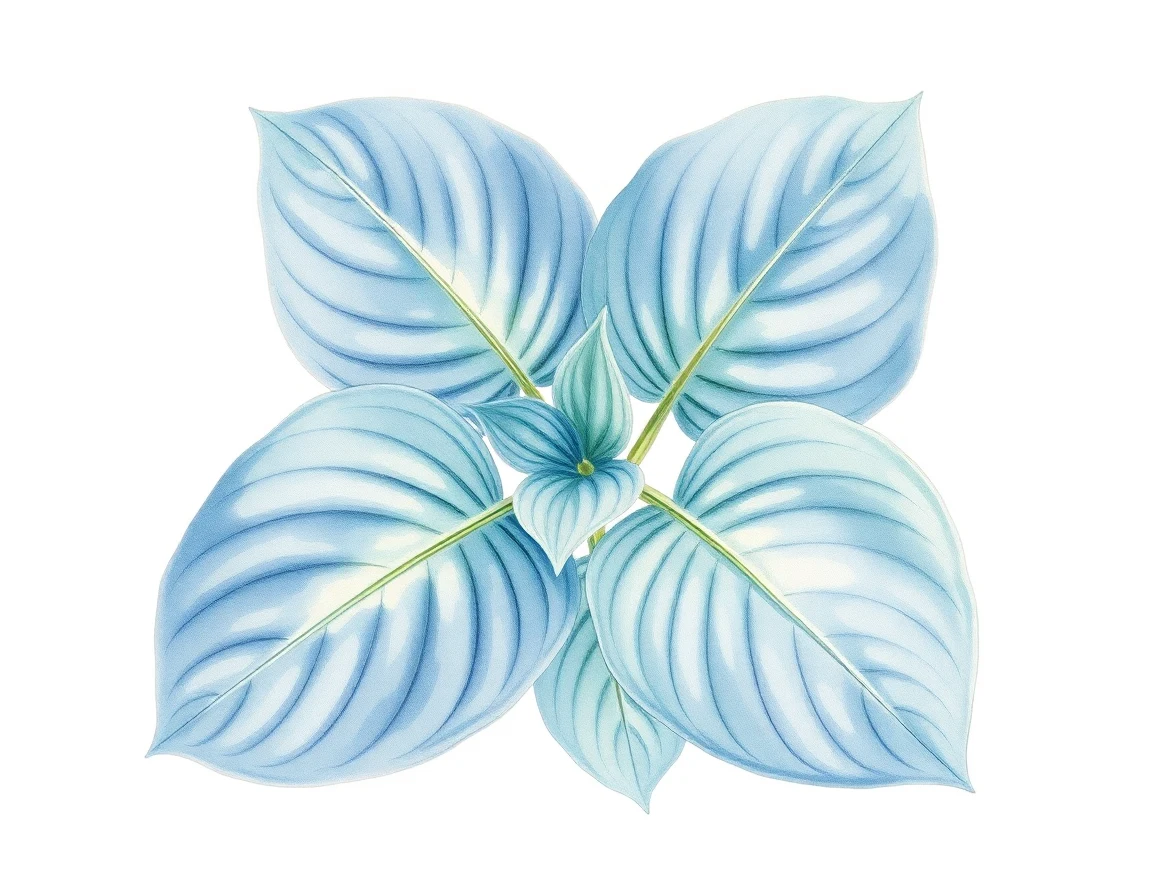 Watercolor illustration of Hosta 'Birchwood Parky's Blue'