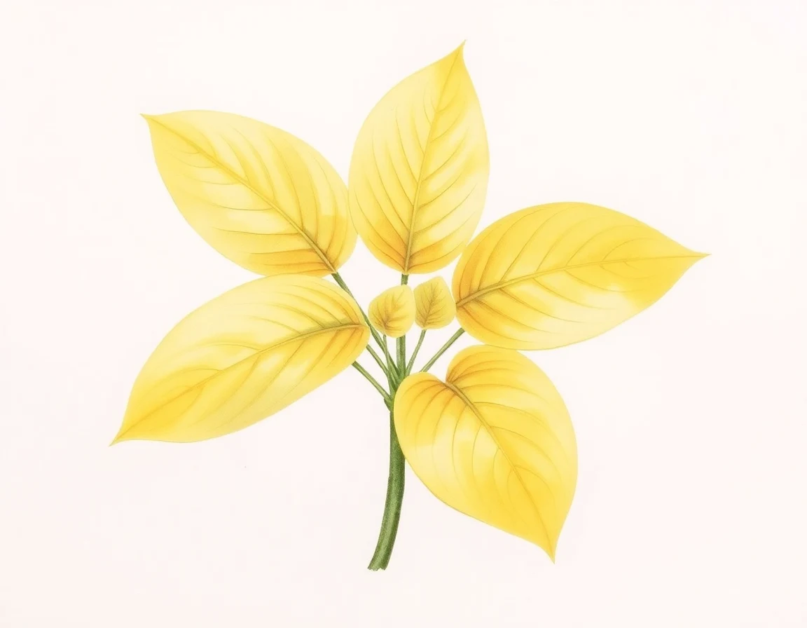 Watercolor illustration of Hosta 'Birchwood Parky's Gold'